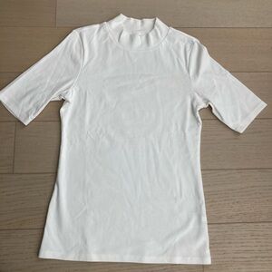 Uniqlo Cotton Mock Neck Shirt White | XS